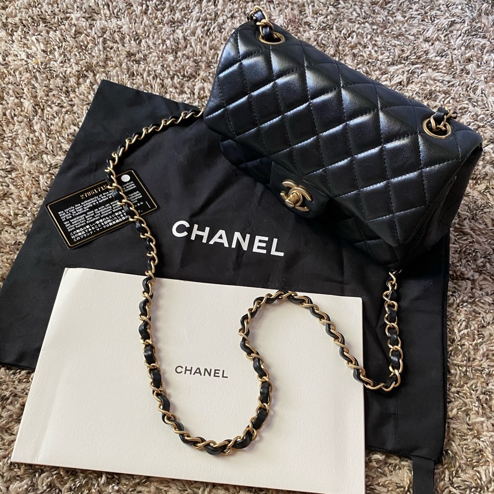 SOLD Chanel lambskin mini rectangle flap bag